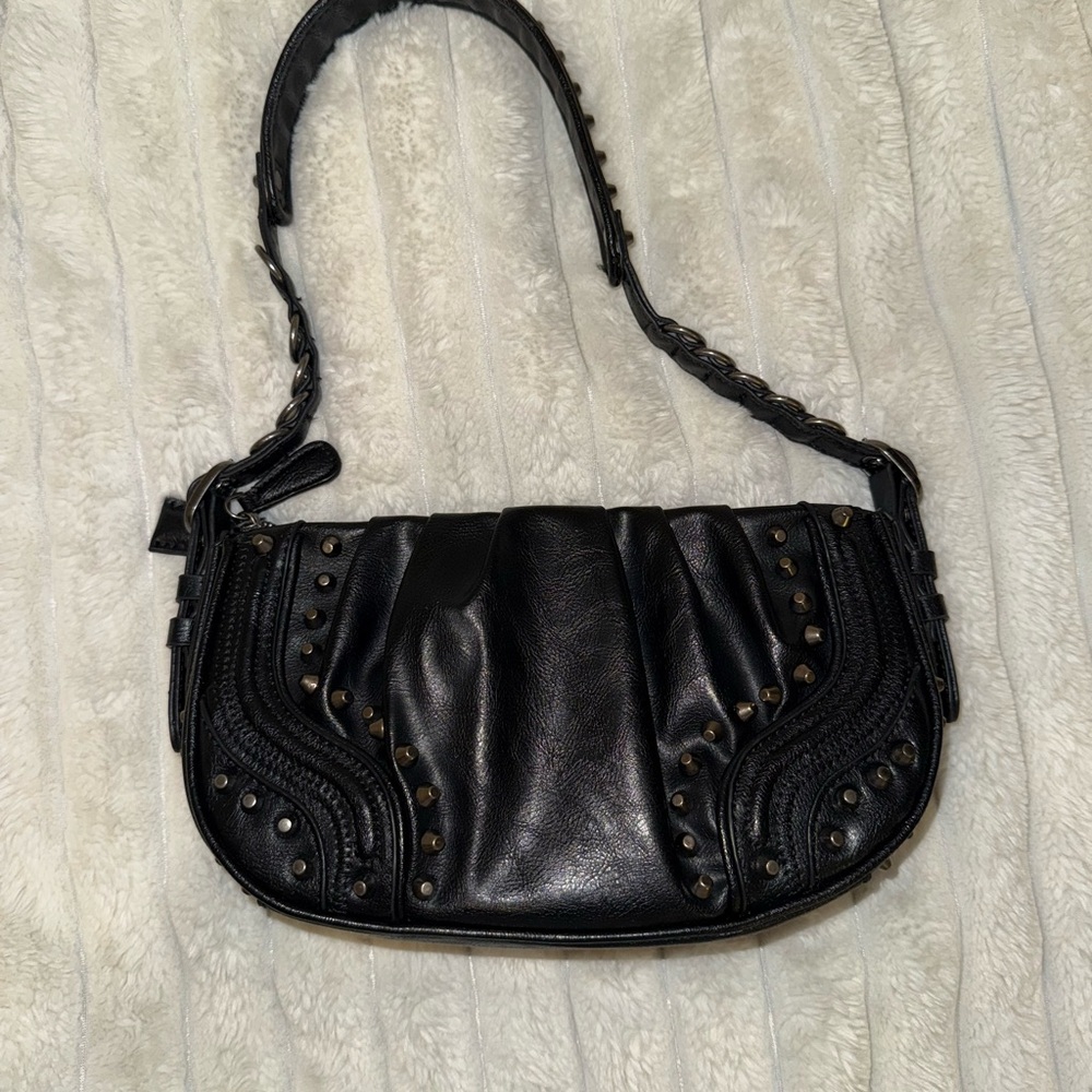 Zara Black Studded Women's Shoulder Bag - Picture 4 of 6